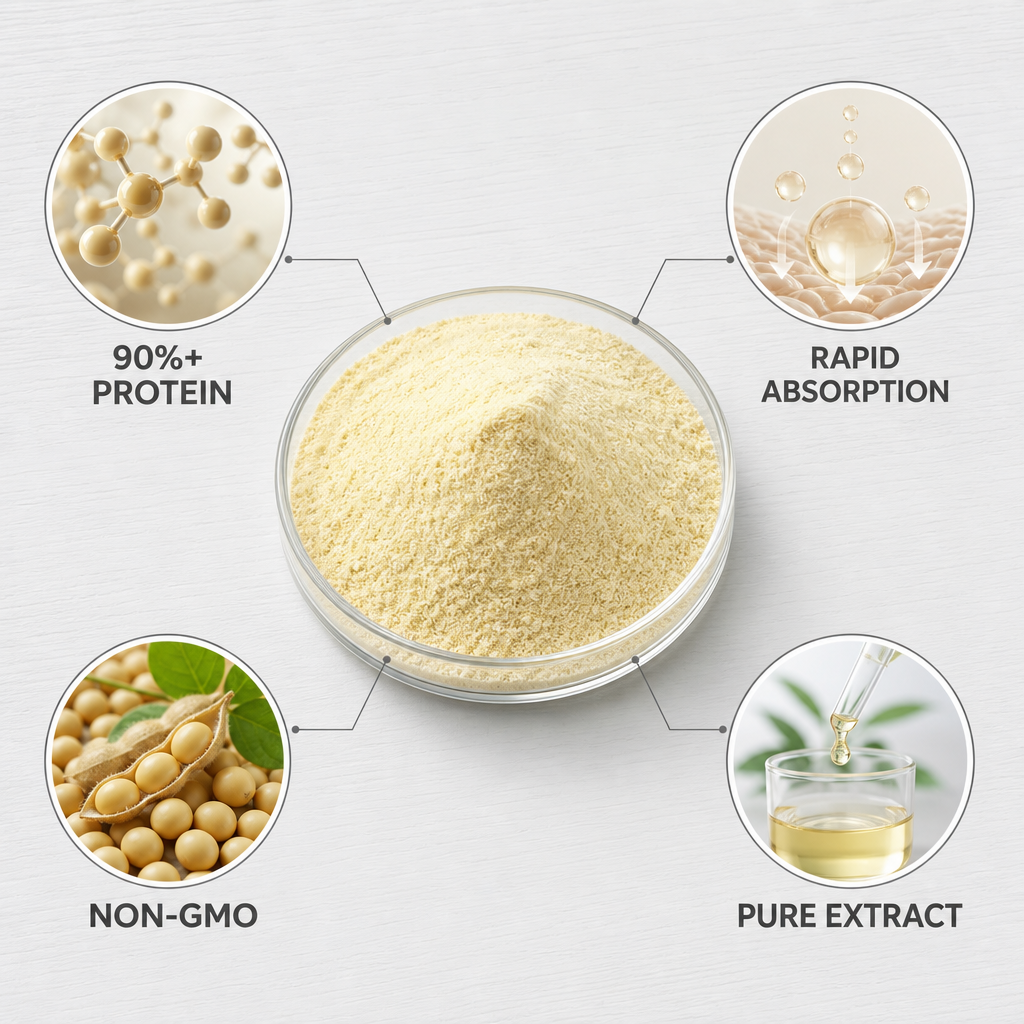 OEM Clear Hydrolised Instant Textured Isolate Plant Extract Powder Soybean Peptides Protein Powder Soybean Peptide Powder